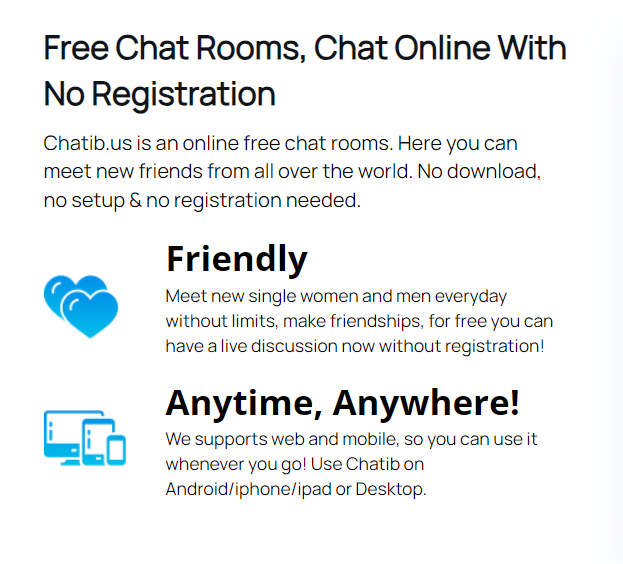 Chatib, an online free chat rooms